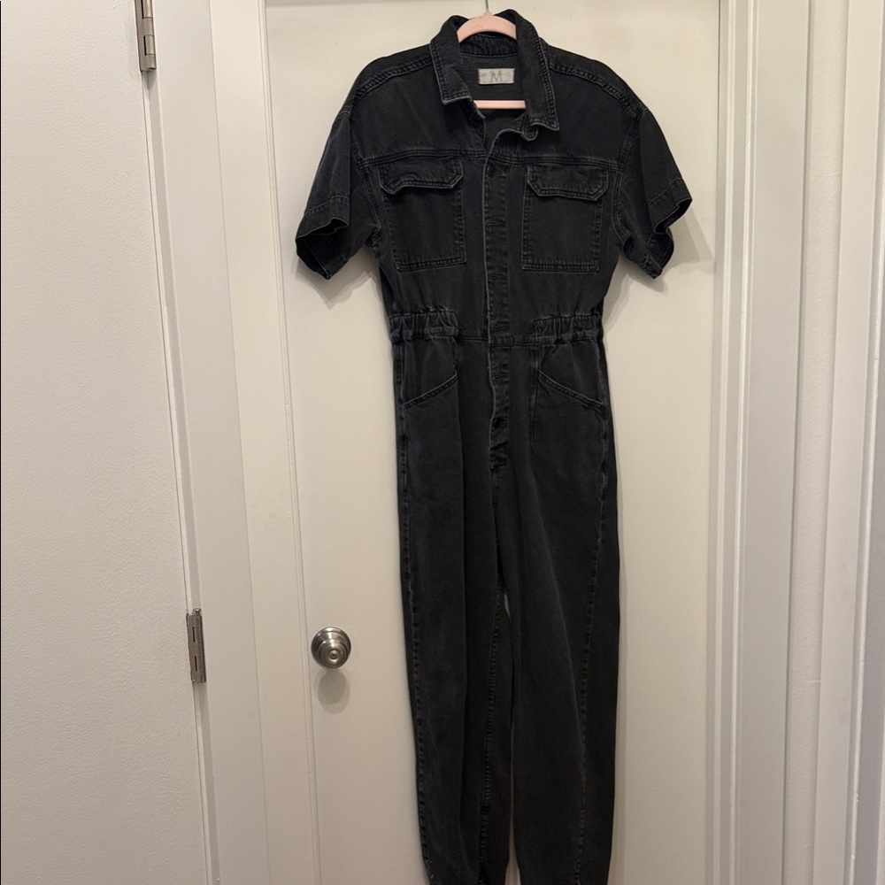 We The Free Black Denim Jumpsuit